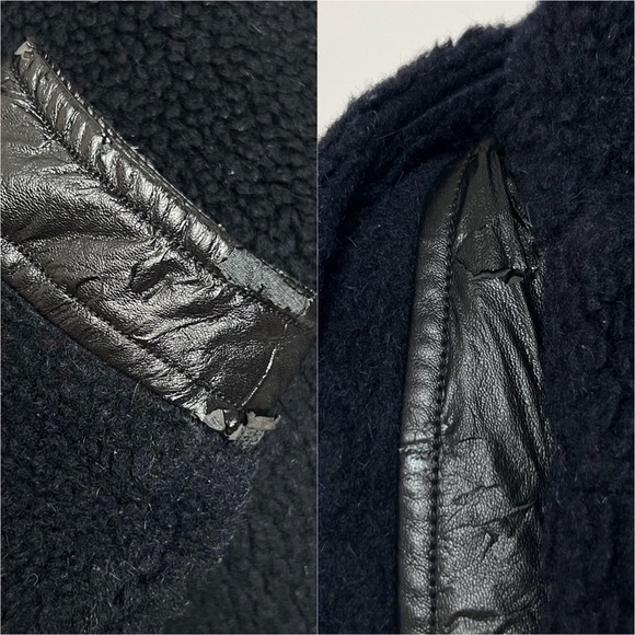 MARTIN GRANT PARIS 70s Navy Wool Blend Faux Shearling Boxy Sherpa Teddy Jacket 6 - Picture 10 of 12